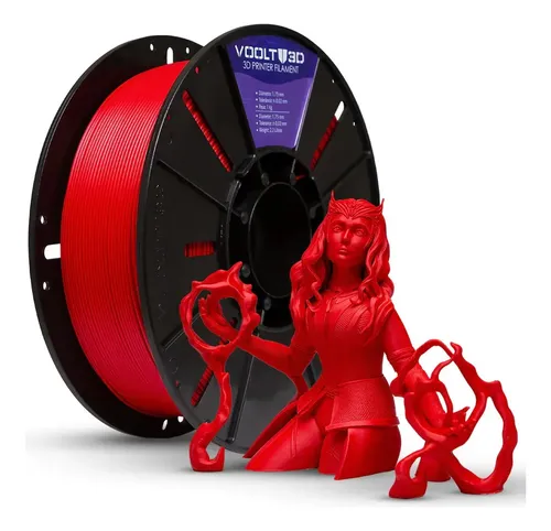 Filamento PLA Vermelho Velvet Voolt3D 1kg 1,75mm Impressão 3D