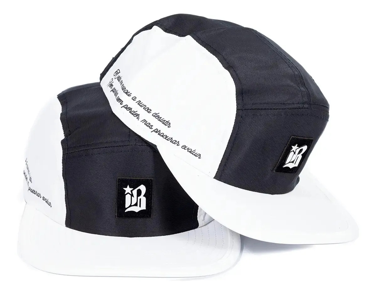 Boné Five Panel Preto Branco Black Brazil Aba Reta Ajustável Preto/branco Un