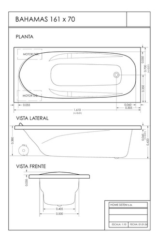 Imagen 4 de 10 de Hidromasaje Jacuzzi 160 X 70 Blanco 6 Jets Envio Gratis