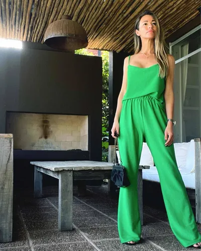 Pantalon Lurex Mujer Palazzo Conjunto Vestir Noche Fiesta