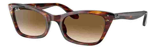 Óculos de sol Ray-Ban Lady Burbank Small armação de acetato cor polished havana, lente light brown degradada, haste striped havana de acetato - RB2299