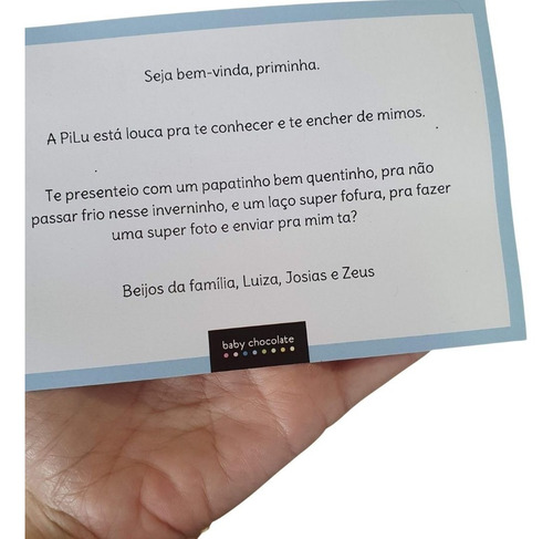 Imagem 2 de 2 de Cartão Personalizado Para Acompanhar O Presente Do Bebê