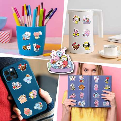 Bts Pegatinas Dibujos Animados Niños Pegatinas 82pcs
