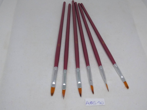 Imagen 4 de 7 de Nico 6 Pinceles Rectos N°s 1/2/3/4/5/6 (acs 10)