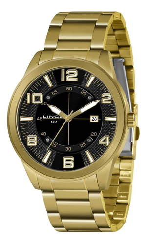 Relógio Lince Masculino Ref: Mrg4695l P2kx Casual Dourado