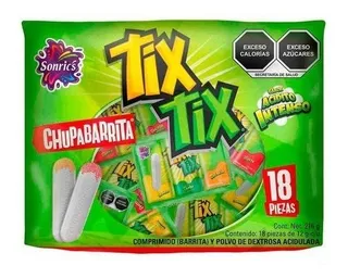 Bolsa Con 18 Chupa Barritas Tix-tix Barra Y Pölvito Sonrics