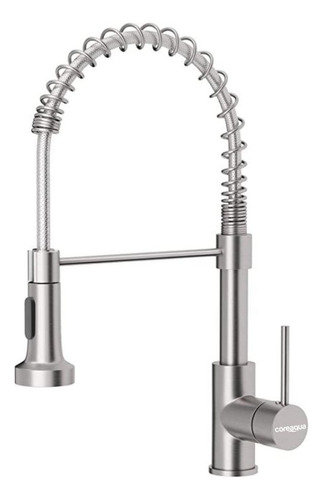 Griferia Llave Lavaplatos Extensible Monomando Acero Inox304 Acabado Brillante Color Nickel