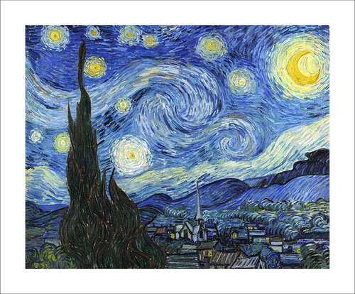 Lamina Fine Art Noche Estrellada Van Gogh 70x56 Cm Mycarte