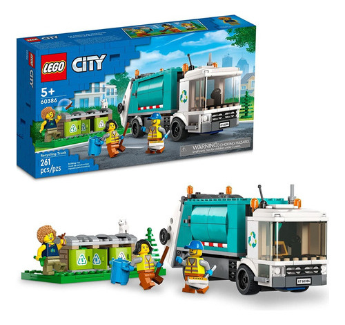 Camion De Reciclaje Lego City 60386 Set De Juguetes De Const