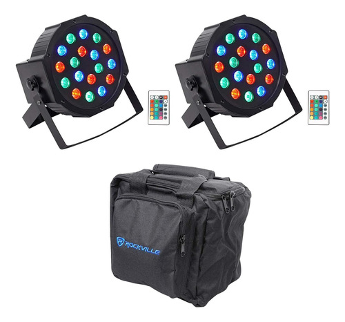 (2) Luces Led De Lavado Dmx Dj Par 50 Recargables Contr...