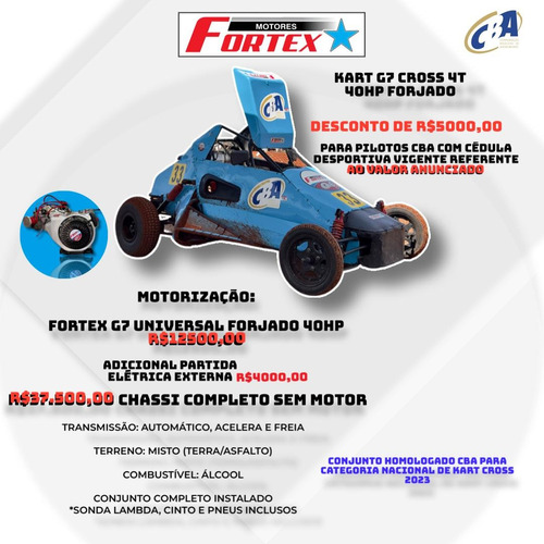 Kart G7 Cross 4t - 40hp Forjado (fortex)