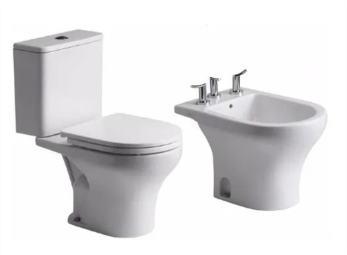 Juego Baño Ferrum Veneto Inodoro Largo+tapa Deposito Y Bidet