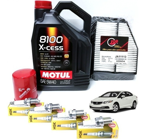 Kit Cambio Aceite Honda Civic Sedan 1.8l 2013 Motul Sint