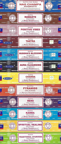 Set Of 12 Nag Champa Namaste Positive Vibes Tantra Buddha Bl