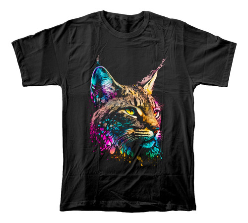 Camiseta Algodón Para Adultos Con Estampado De Gato Montés