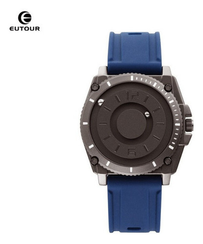 Relógios De Pulso Simples De Quartzo Magnético Eutour Men Cor Da Correia Azul