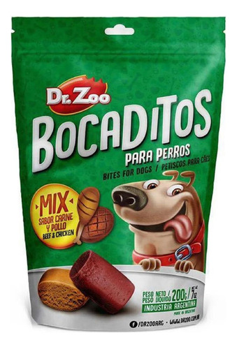 Snack Para Perro Bocaditos Dr Zoo Carne Y Pollo 200 G