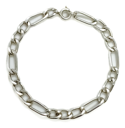 Pulsera Fígaro 3 En 1 Plata 925 18 Cm Mujer 