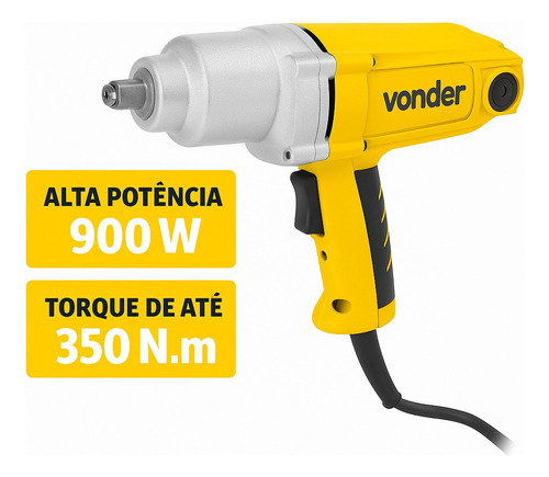 Parafusadeira Impacto Vonder 900w 1/2 Com Maleta E Kit