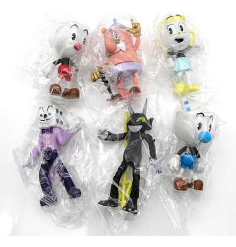 * 6pcs Cuphead Mugman Acción Figura Modelo Juguete Regalo