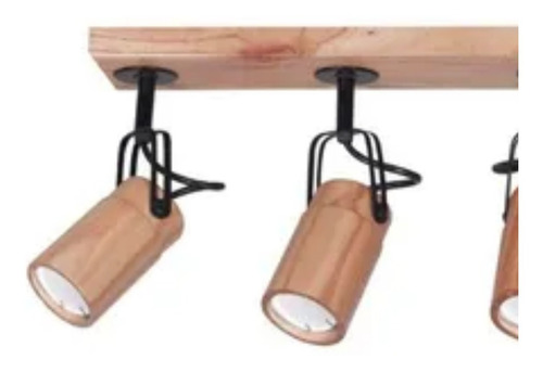Imagen 3 de 6 de Aplique 5 Luces Madera Paraiso Nordico Gu10 Led Carilux