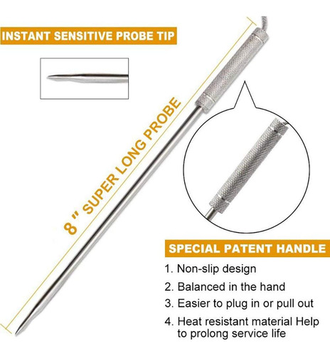 Sonda De Temperatura Thermopro Tp20 Tp17 Tp16 Tp10 Mmg
