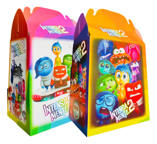 60 Cajas Dulceros Intensamente Fiesta Carton Aguinaldos Bolo