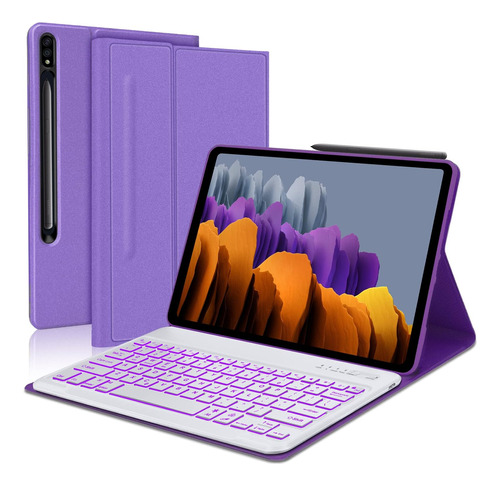 Funda Con Teclado Yehobu / Para Galaxy Tab 12.4 / Purple