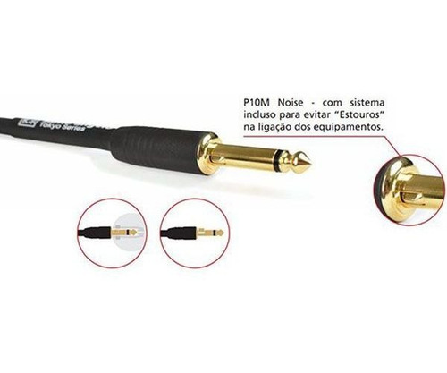 Cabo Para Guitarra P10 Tokyo Auto Mute 3.05m Santo Angelo