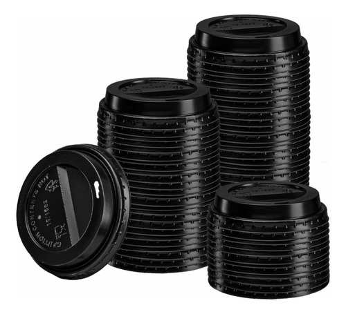 Tapa Para Vaso Polipapel 12/16 Oz Negra Pack 50 Unidades