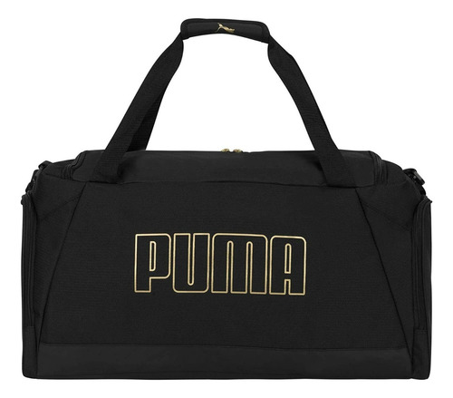 Puma Maleta De Mano Ejercicio Gym Deportiva Negro Con Dorado