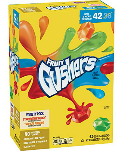 Fruit Gushers, Strawberry Splash Y Tropical, 0,9 Onza (paque