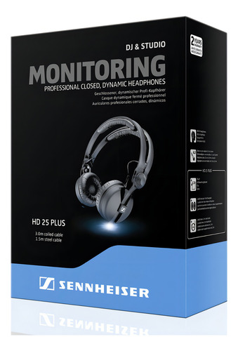 Audífonos de monitoreo Sennheiser HD 25 Plus Negro
