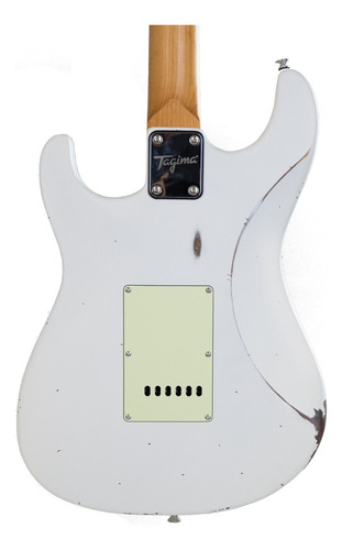 Guitarra Tagima Strato Tga-580 Hss Relic Ow Olympic White 6c Material do diapasão Roasted Maple Orientação da mão Destro