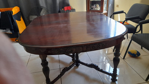 Mesa De Comedor Antiguo De Madera, Origen Estadounidense.