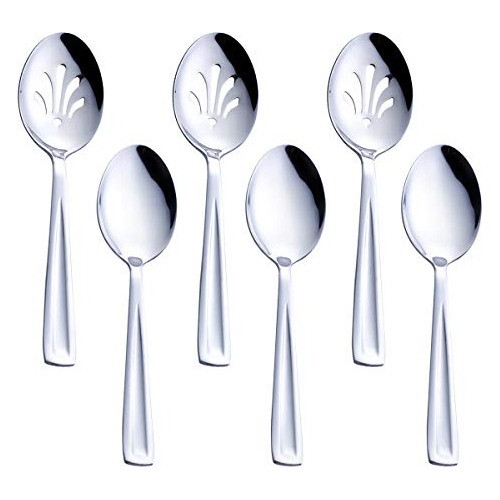 Stainless Steel Serving Spoon Set, Include 3 Large Serv...