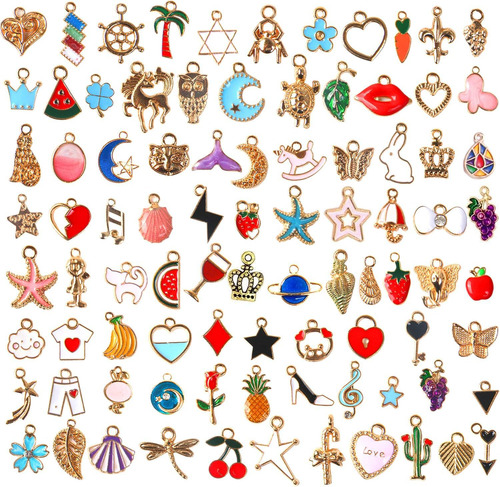 Cuentas Para Collares 110 Pcs Diseños Variados Material Zin