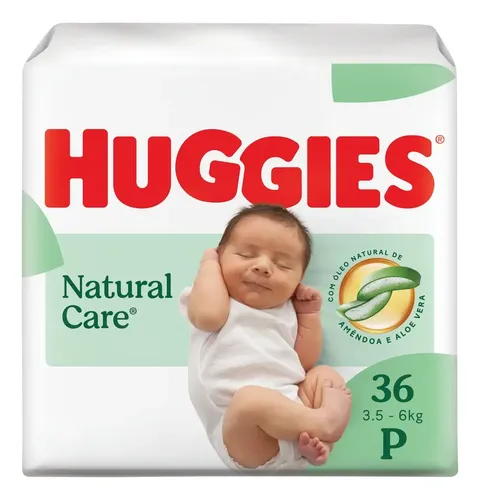 Huggies Fralda Descartável Premium Natural Care P 36 Unidades Sem Gênero