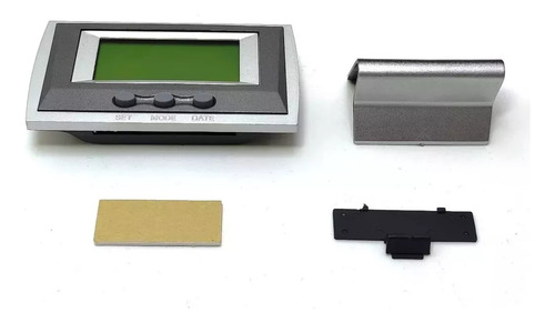 Mini Relógio De Mesa Digital Na238-a Despertador Data Cor Prateado Pilha