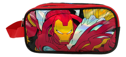 Cartuchera Premium 2 Bolsillos Avergers Mechasaurus Iron Man Color Rojo Avengers