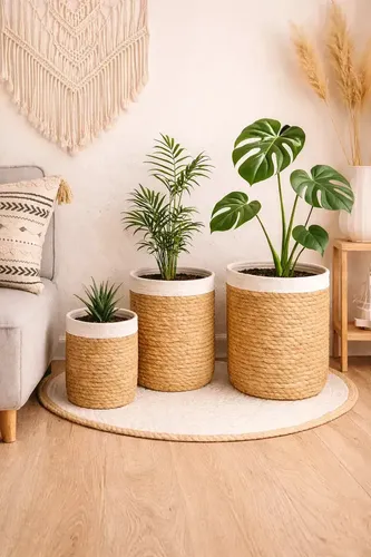 3 Cestos Organizador Rusticos Decoração Para Sala Quarto Varanda ...
