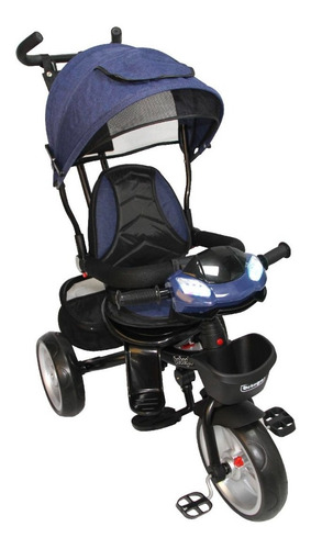Imagen 1 de 8 de Triciclo Bebeglo Bluetooth Reversible Rs-4080 Azul