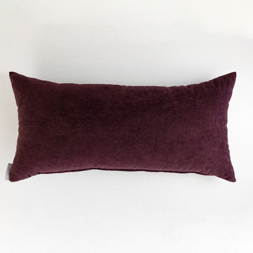 Cojín Decorativo En Terciopelo Rectangular 60x30 Cm Tinto Liso