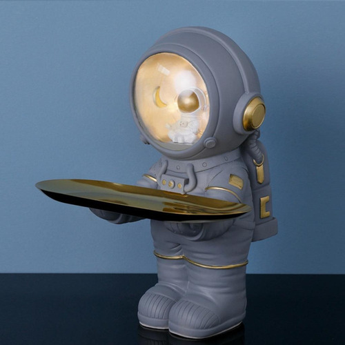 Escultura De Resina Estatua De Astronauta 21,5 X 18 X 17 Cm