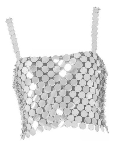 4 Top Corto De Lentejuelas Brillantes A La Moda, Corsé,