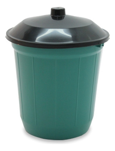 Lixeira Fechada Com Tampa Preta 13 Litros - Plasnew Cor Verde