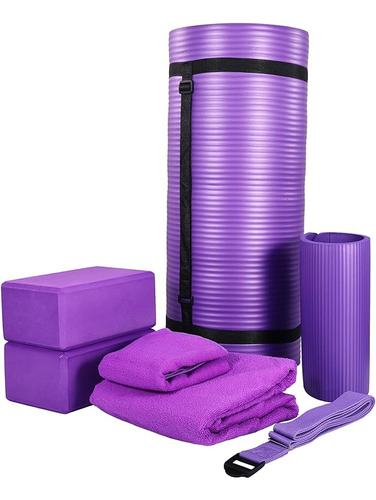 7 Piece Set Include Yoga Mat With Carrying Strap 2 Yoga Bloc