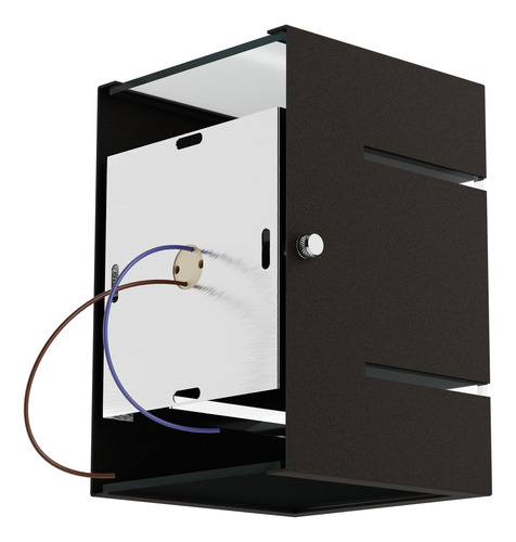 4x Arandela Externa Luminária 2 Frisos 2 Fachos Marrom Alumínio + Led G9 Branco Quente 5w Mf115 Mega Forte Iluminação
