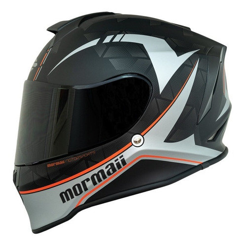 Capacete Mormaii Novo M1 Tiger Prata Preto Fosco