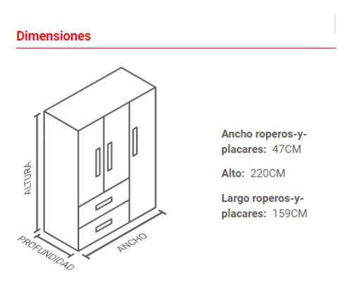 Ropero Placard 6 puertas